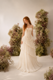 Load image into Gallery viewer, Valentina Romantic Lace Wedding Dress, Elegant A-Line Bridal Gown with Soft Train image 2