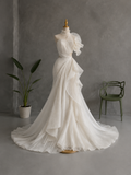 Load image into Gallery viewer, Verona Off Shoulder Wedding Dress, Modern Corset Bridal Gown with Sculpted Fit image 4