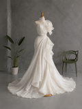 Load image into Gallery viewer, Verona Off Shoulder Wedding Dress, Modern Corset Bridal Gown with Sculpted Fit image 5