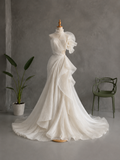 Load image into Gallery viewer, Verona Off Shoulder Wedding Dress, Modern Corset Bridal Gown with Sculpted Fit image 6