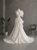 Load image into Gallery viewer, Verona Off Shoulder Wedding Dress, Modern Corset Bridal Gown with Sculpted Fit image 7