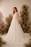 Load image into Gallery viewer, Vivienne Cape Wedding Dress, Statement Bridal Gown with Dramatic Draped Detail image 3