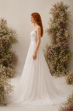 Load image into Gallery viewer, Off Shoulder Wedding Dress, Modern Corset Bridal Gown with Sculpted Fit - HS03 image 1