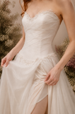 Load image into Gallery viewer, Off Shoulder Wedding Dress, Modern Corset Bridal Gown with Sculpted Fit - HS03 image 4