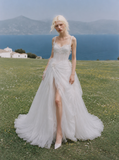 Load image into Gallery viewer, Long Sleeve Wedding Dress, Modest Bridal Gown with Elegant Train - HS04 image 1