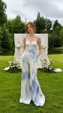 Load image into Gallery viewer, Winslet Cape Wedding Dress, Statement Bridal Gown with Dramatic Draped Detail image 1