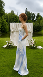 Load image into Gallery viewer, Winslet Cape Wedding Dress, Statement Bridal Gown with Dramatic Draped Detail image 2
