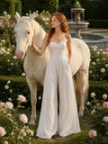 Load image into Gallery viewer, Yasmin Minimalist Satin Wedding Dress, Sleek Sheath Bridal Gown with Train image 2