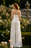 Load image into Gallery viewer, Yasmin Minimalist Satin Wedding Dress, Sleek Sheath Bridal Gown with Train image 3