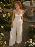 Load image into Gallery viewer, Yasmin Minimalist Satin Wedding Dress, Sleek Sheath Bridal Gown with Train image 4