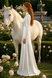 Load image into Gallery viewer, Yvette Minimalist Satin Wedding Dress, Sleek Sheath Bridal Gown with Train image 3
