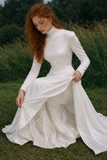 Load image into Gallery viewer, Zara Romantic Lace Wedding Dress, Elegant A-Line Bridal Gown with Soft Train image 5